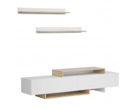 Obývacia stena Milona - biela / dub artisan
