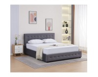 Čalúnená manželská posteľ s úložným priestorom Mindy 160 - sivá