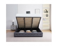 Čalúnená manželská posteľ s úložným priestorom Mindy 160 - sivá