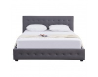 Čalúnená manželská posteľ s úložným priestorom Mindy 160 - sivá