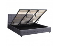 Čalúnená manželská posteľ s úložným priestorom Mindy 160 - sivá