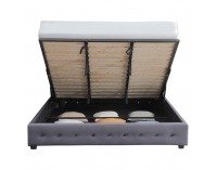 Čalúnená manželská posteľ s úložným priestorom Mindy 160 - sivá