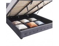 Čalúnená manželská posteľ s úložným priestorom Mindy 180 - sivá