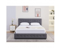 Čalúnená manželská posteľ s úložným priestorom Mindy 180 - sivá