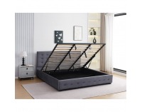 Čalúnená manželská posteľ s úložným priestorom Mindy 180 - sivá