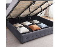 Čalúnená manželská posteľ s úložným priestorom Mindy 180 - sivá