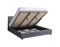 Čalúnená manželská posteľ s úložným priestorom Mindy 180 - sivá