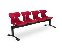 Plastová lavica (4-miestna) do čakární Mineta 4 - červená / čierna