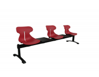 Plastová lavica (3-miestna) do čakární Mineta 5T - červená / čierna