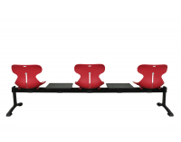 Plastová lavica (3-miestna) do čakární Mineta 5T - červená / čierna
