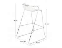 Barová stolička Mineta Hoker 78 - biela / chróm