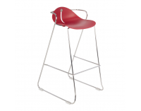 Barová stolička Mineta Hoker 78 - červená / chróm