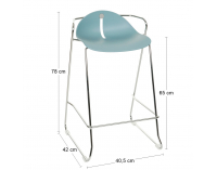 Barová stolička Mineta Hoker 78 - svetlomodrá / chróm