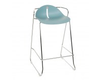 Barová stolička Mineta Hoker 78 - svetlomodrá / chróm