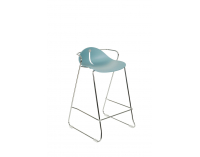 Barová stolička Mineta Hoker 78 - svetlomodrá / chróm