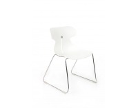 Stohovateľná stolička Mineta P - biela / chróm