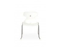 Stohovateľná stolička Mineta P - biela / chróm