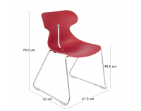 Stohovateľná stolička Mineta P - červená / chróm