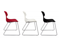 Stohovateľná stolička Mineta P - červená / chróm