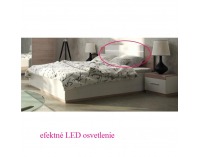 Posteľový rám s osvetlením Miran New 180 - dub san remo / biela