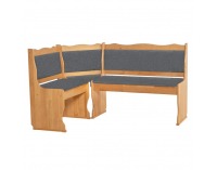 Rohová lavica do kuchyne Miren - jelša / sivá