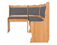 Rohová lavica do kuchyne Miren - jelša / sivá