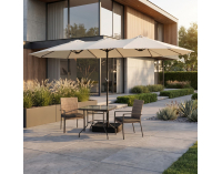 Dvojitý záhradný slnečník Miron - béžová