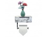 Držiak na toaletný papier Misia - biely mramor
