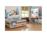 Detská posteľ so zábranou Mix 70x140 cm - dub bielený