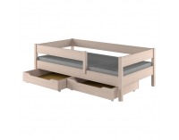 Detská posteľ so zábranou Mix 90x200 cm - dub bielený