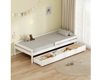 Jednolôžková posteľ s úložným priestorom Mix New - biela