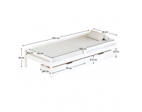 Jednolôžková posteľ s úložným priestorom Mix New - biela