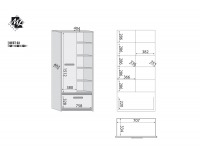 Regál Best 3 - breza / levanduľová