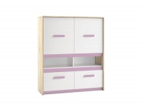 Komoda Best 7 - dub divoký / biela linea / sivá