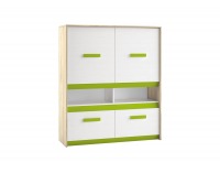 Komoda Best 7 - dub divoký / biela linea / sivá