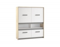 Komoda Best 7 - dub divoký / biela linea / sivá