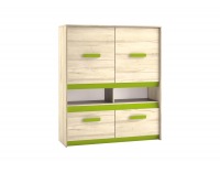 Komoda Best 7 - dub divoký / biela linea / sivá