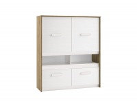 Komoda Best 7 - dub divoký / biela linea / sivá