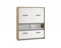 Komoda Best 7 - dub divoký / biela linea / sivá