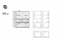 Komoda Best 7 - dub divoký / biela linea / sivá