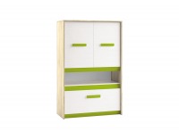 Komoda Best 8 - dub divoký / biela linea / sivá