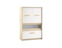 Komoda Best 8 - dub divoký / biela linea / sivá