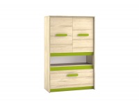 Komoda Best 8 - dub divoký / biela linea / sivá