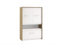 Komoda Best 8 - dub divoký / biela linea / sivá