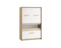 Komoda Best 8 - dub divoký / biela linea / sivá