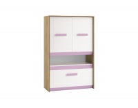 Komoda Best 8 - dub divoký / biela linea / sivá