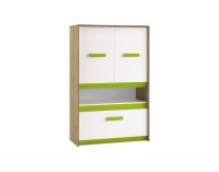 Komoda Best 8 - dub divoký / biela linea / sivá