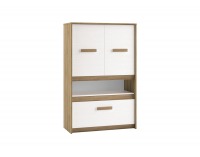 Komoda Best 8 - dub divoký / biela linea / sivá