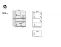 Komoda Best 8 - dub divoký / biela linea / sivá