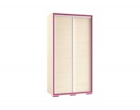 Šatníková skriňa s posuvnými dverami Bonti 2 - jaseň eko / ružová
